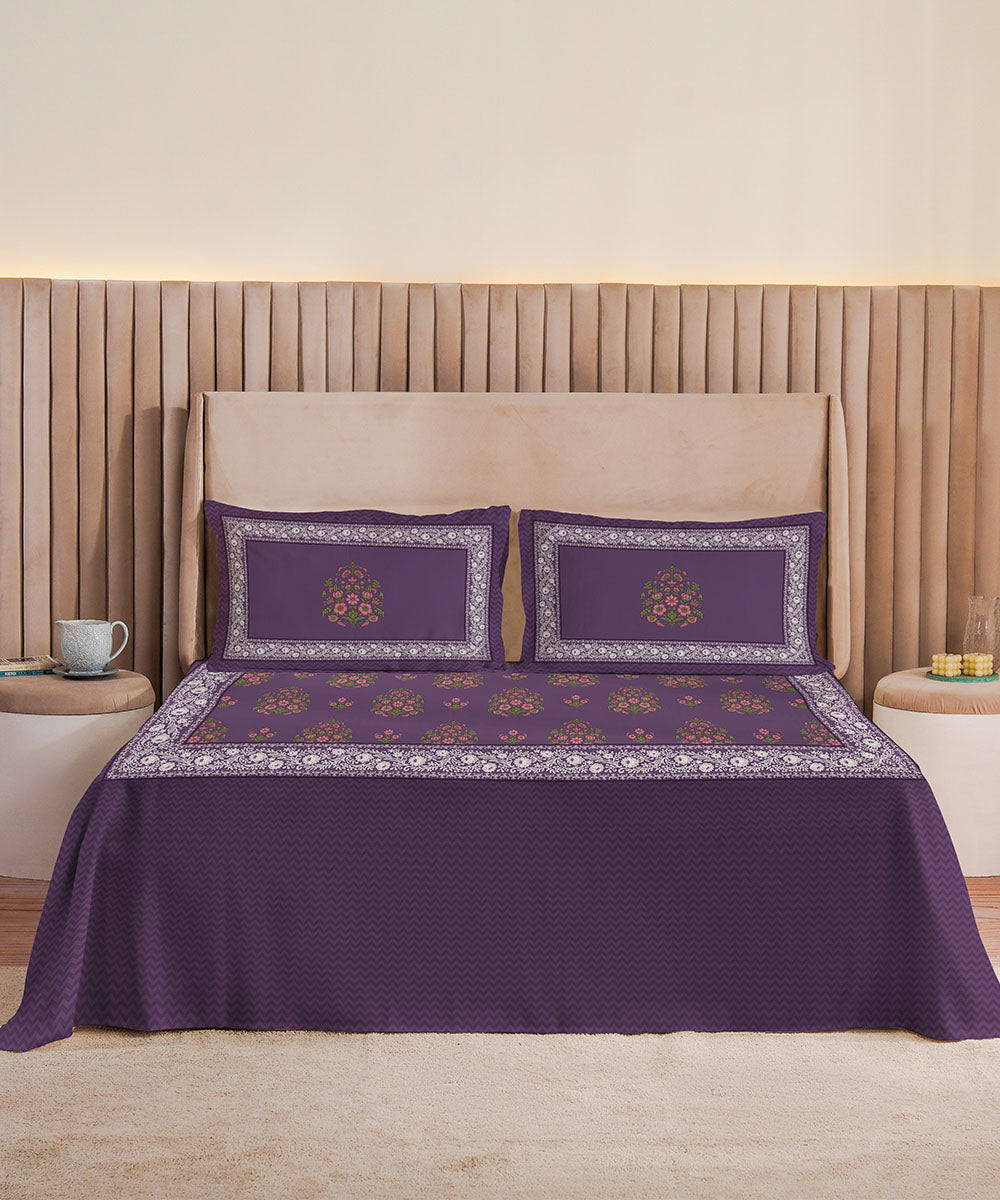 100% Cotton Sateen Purple Bed in a Bag