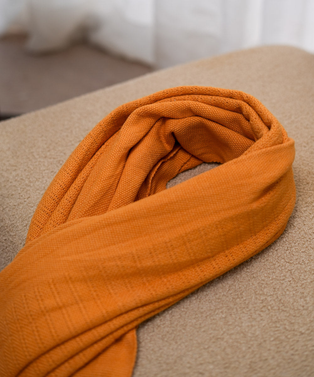 Orange Woven 100% Cotton Yarn Dyed Summer Blanket