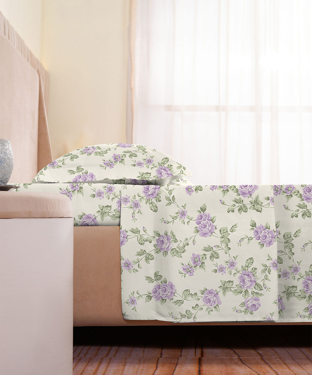 Purple 100% Cotton Bed Sheet