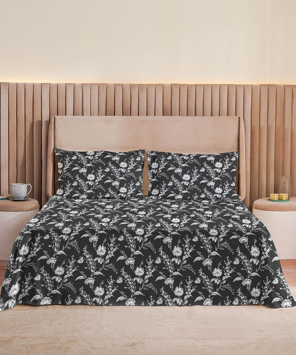 Black 100% Cotton Bed Sheet