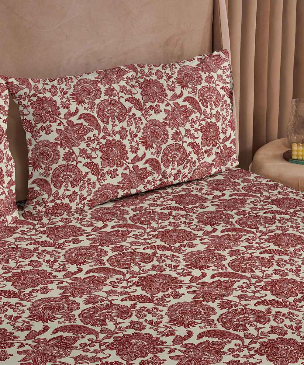 Red 100% Cotton Bed Sheet