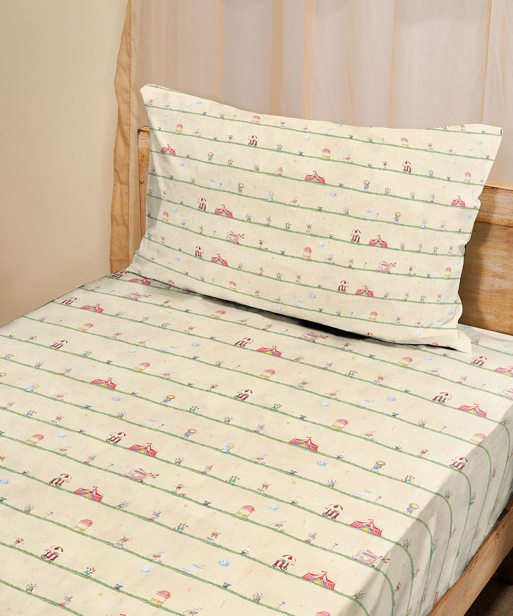 Multi 100% Cotton Digital Printed Bed Sheet