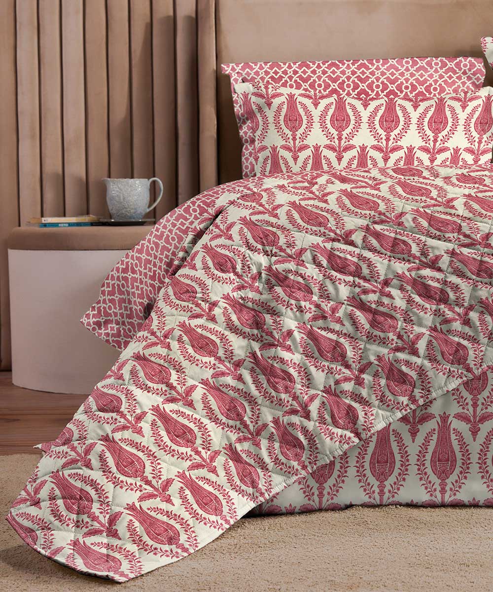 Pink 100% Cotton Bed Spread