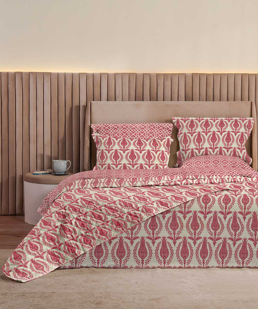 Pink 100% Cotton Bed Spread