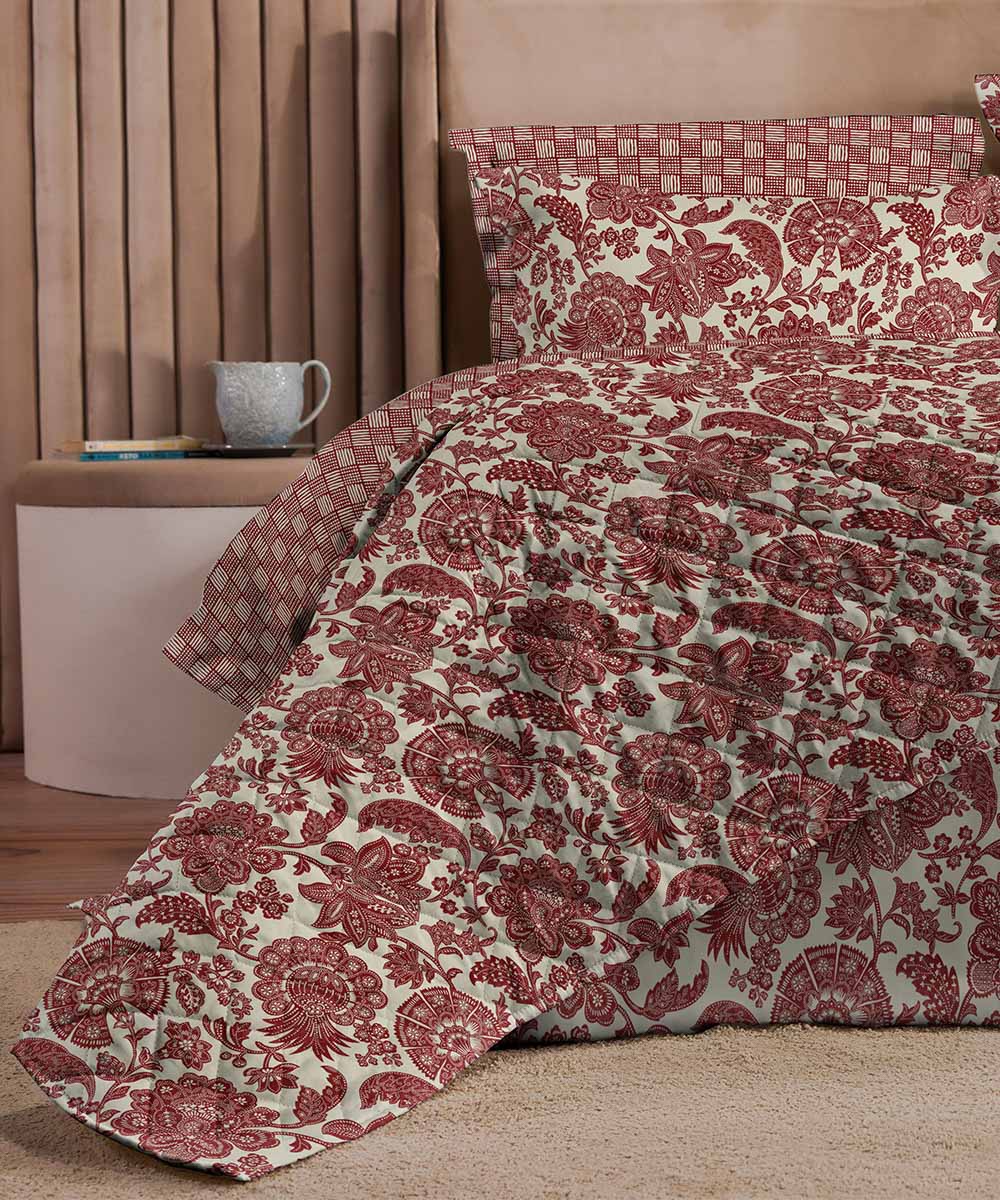 Red 100% Cotton Bed Spread