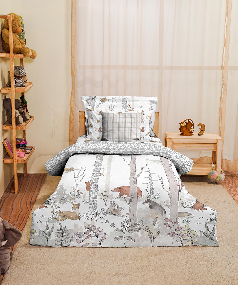 White 100% Cotton Digital Printed Comforter