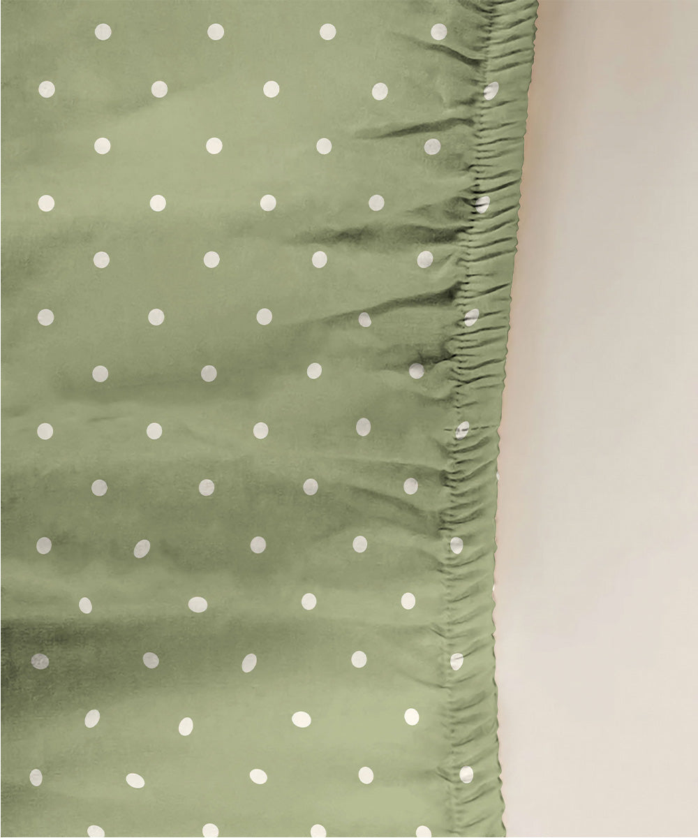 Green 100% Cotton Fitted Sheet