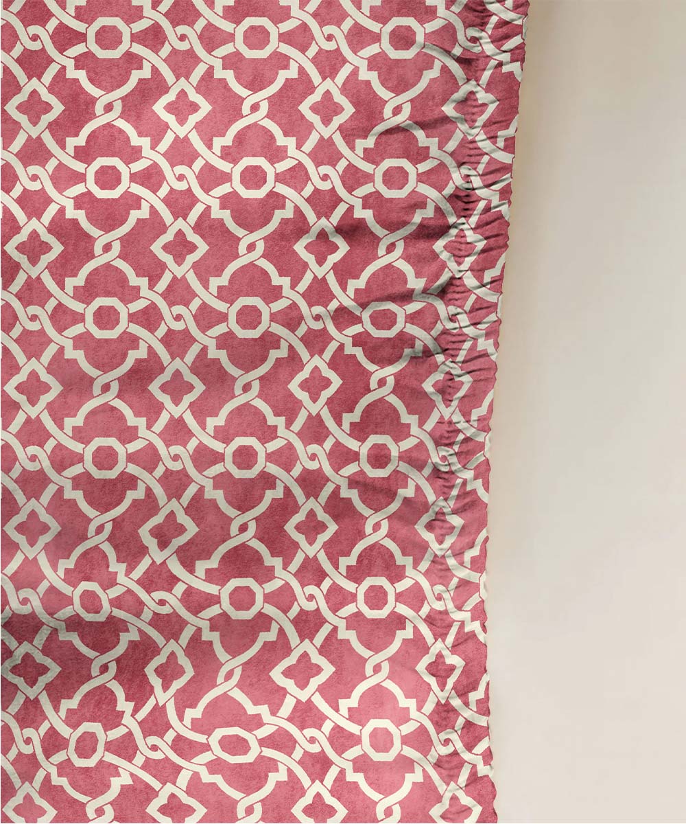 Pink 100% Cotton Fitted Sheet