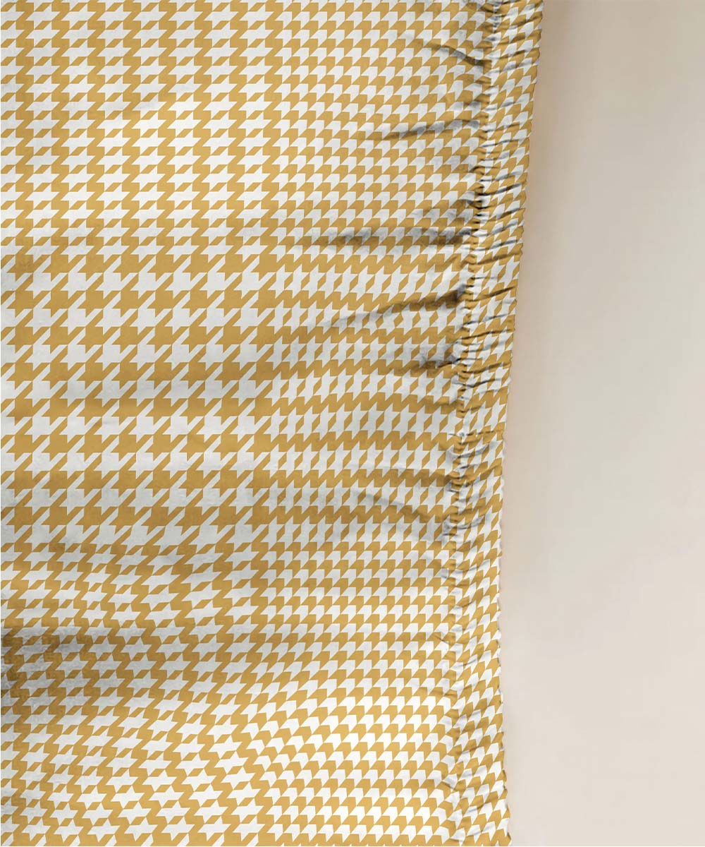 Yellow 100% Cotton Fitted Sheet