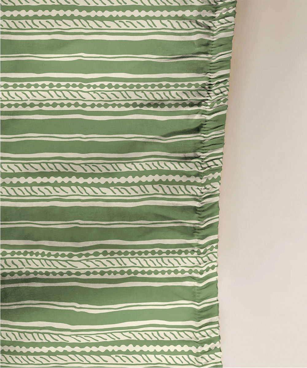 Green 100% Cotton Fitted Sheet