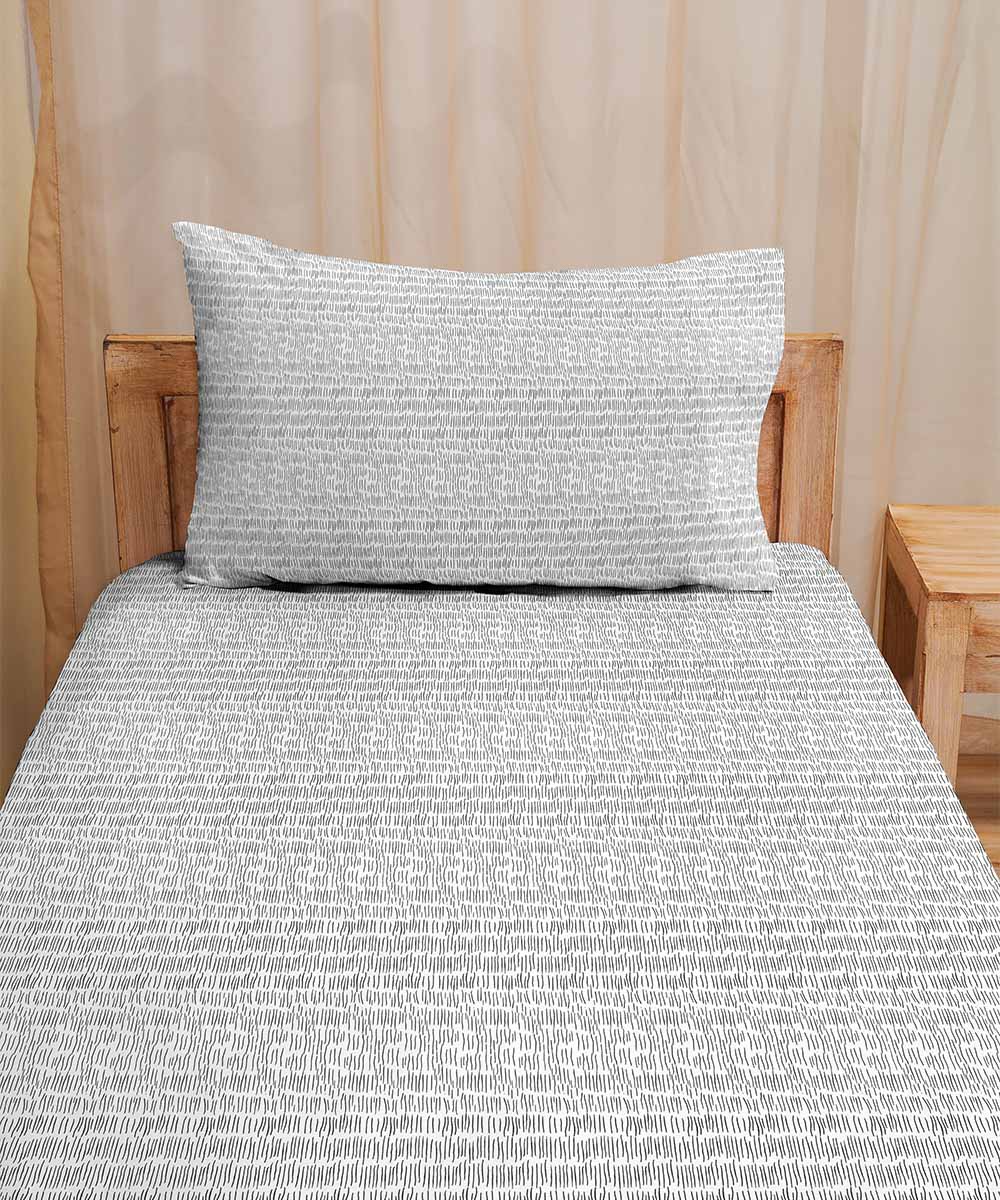 White 100% Cotton Digital Printed Fitted Sheet