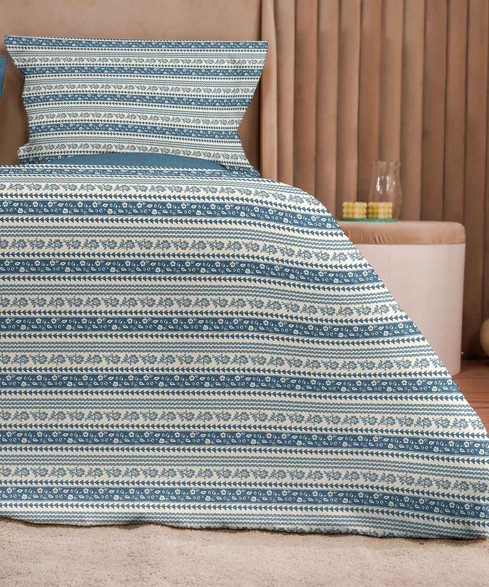 Blue 100% Cotton Quilt Cover