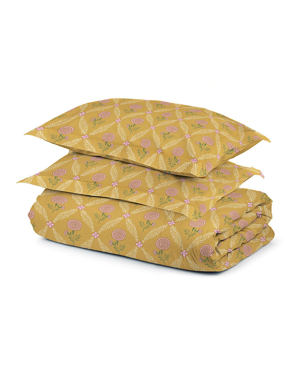 Yellow 100% Cotton Quilt Cover