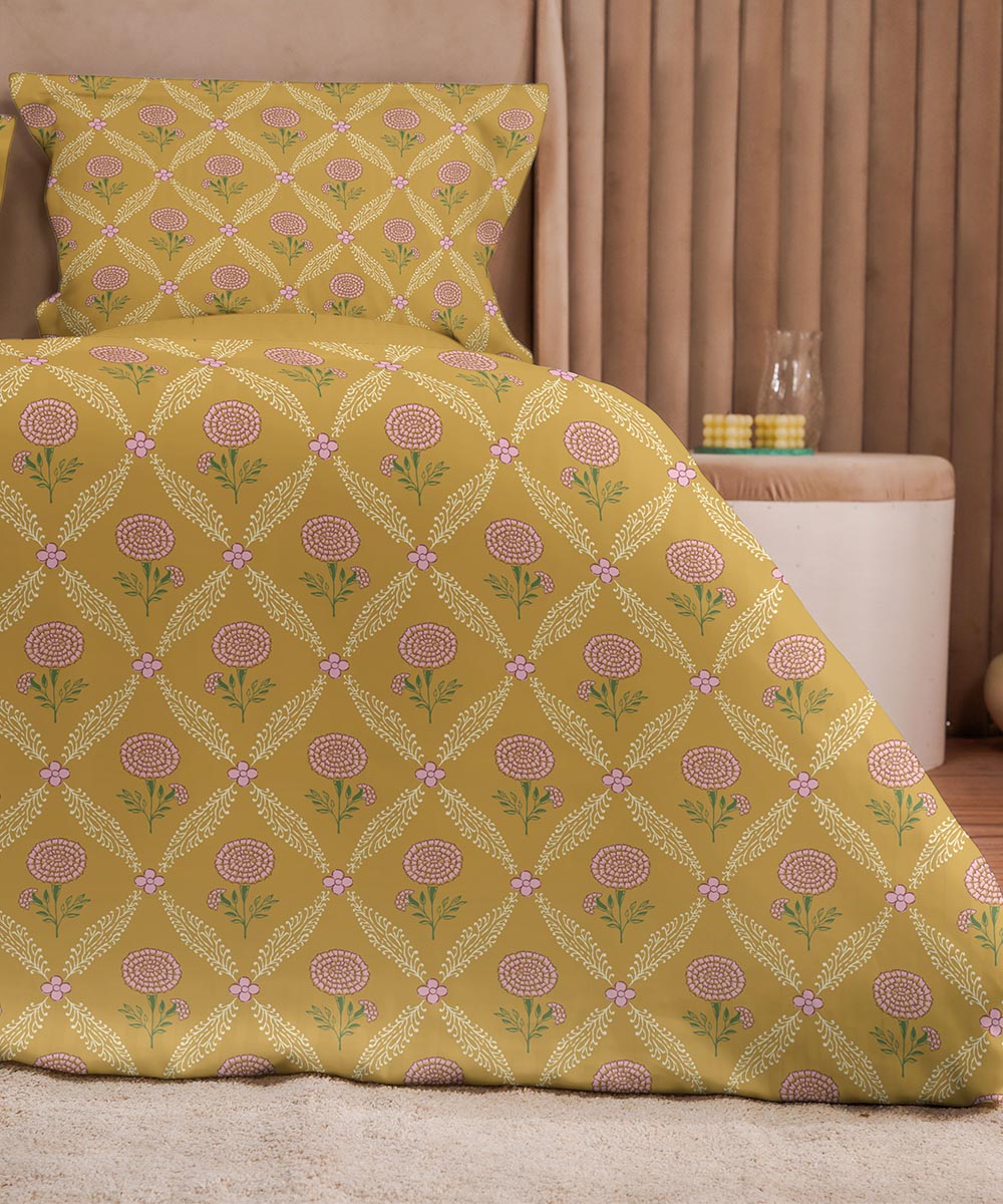 Yellow 100% Cotton Quilt Cover