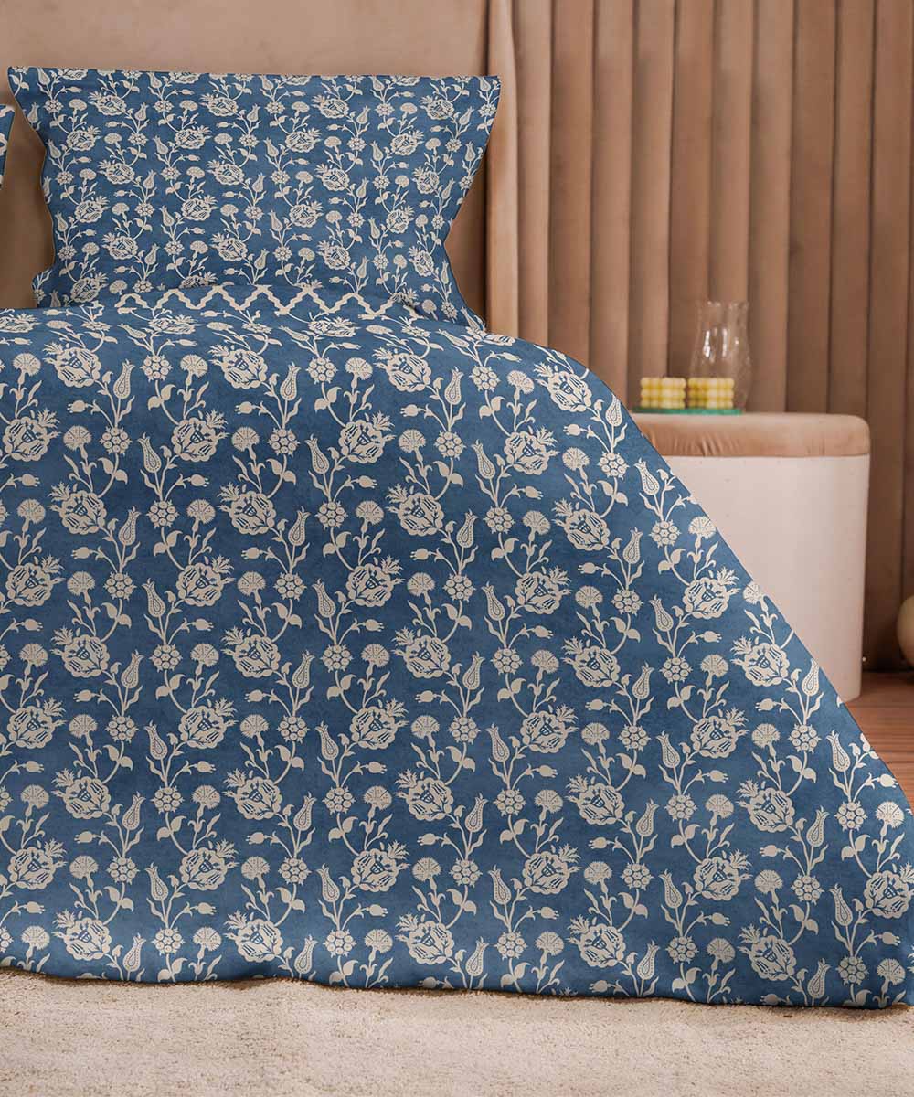 Blue 100% Cotton Quilt Cover