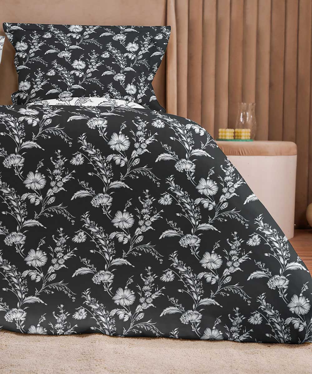 Black 100% Cotton Quilt Cover