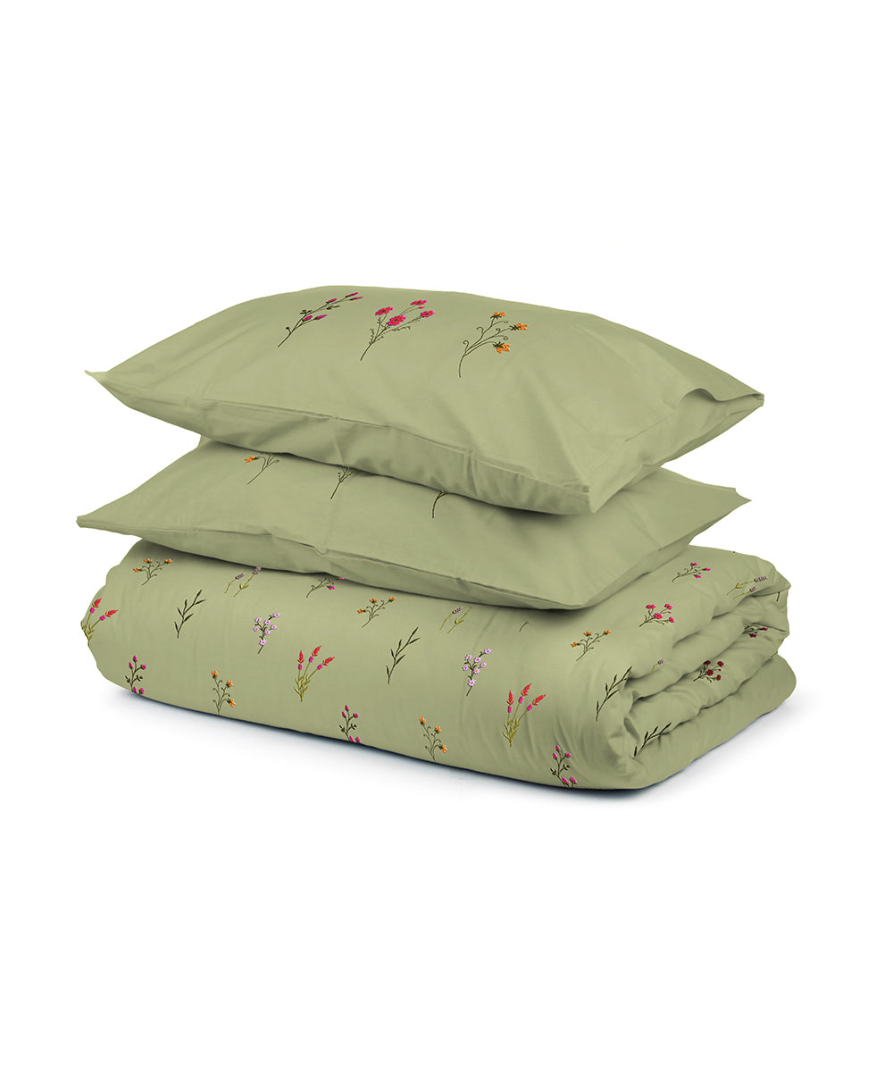 100% Cotton Sateen Green Quilt Cover