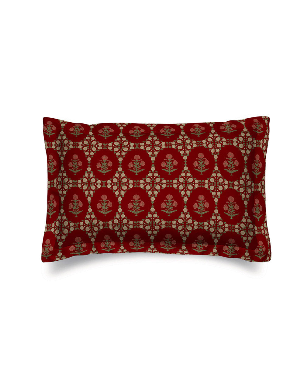 Red 100% Cotton Sateen Standard Sham