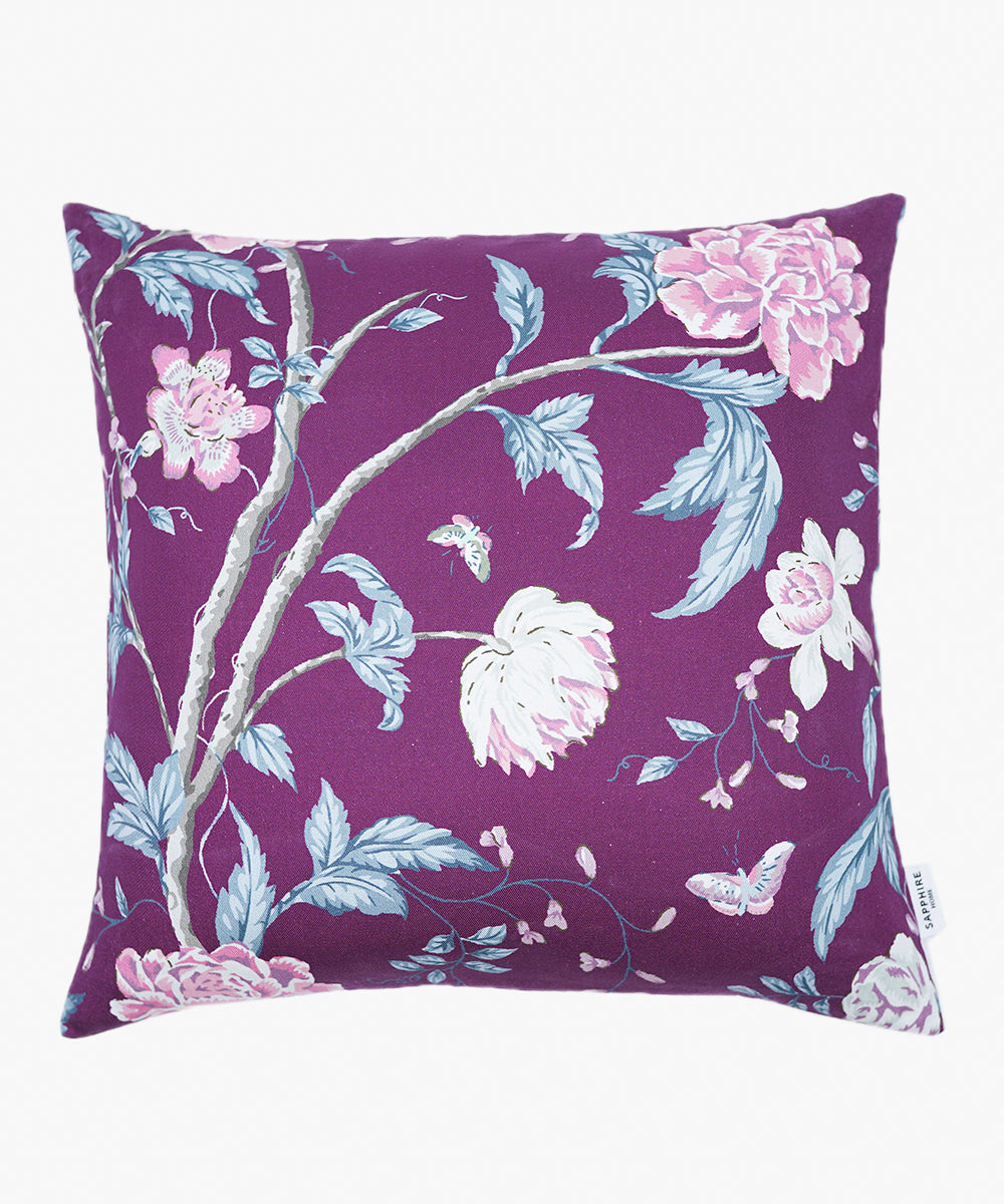 100% Cotton Purple Cushion Cover