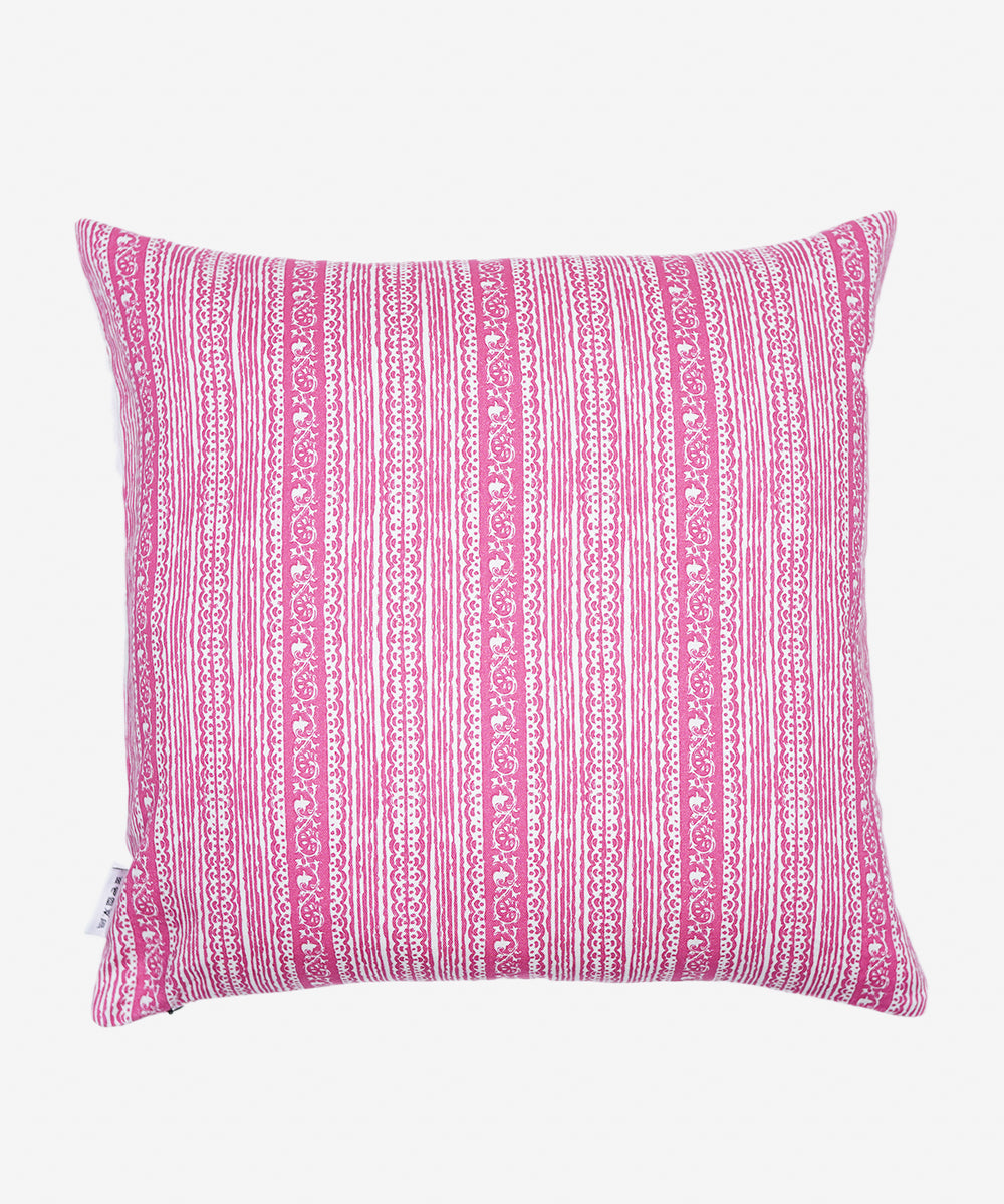 100% Cotton Pink Cushion Cover