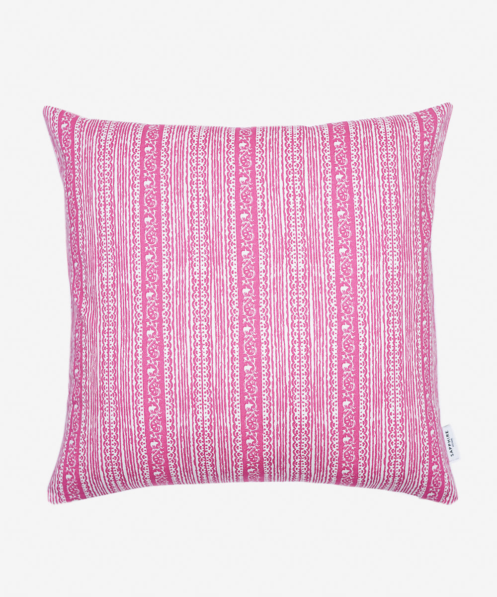 100% Cotton Pink Cushion Cover