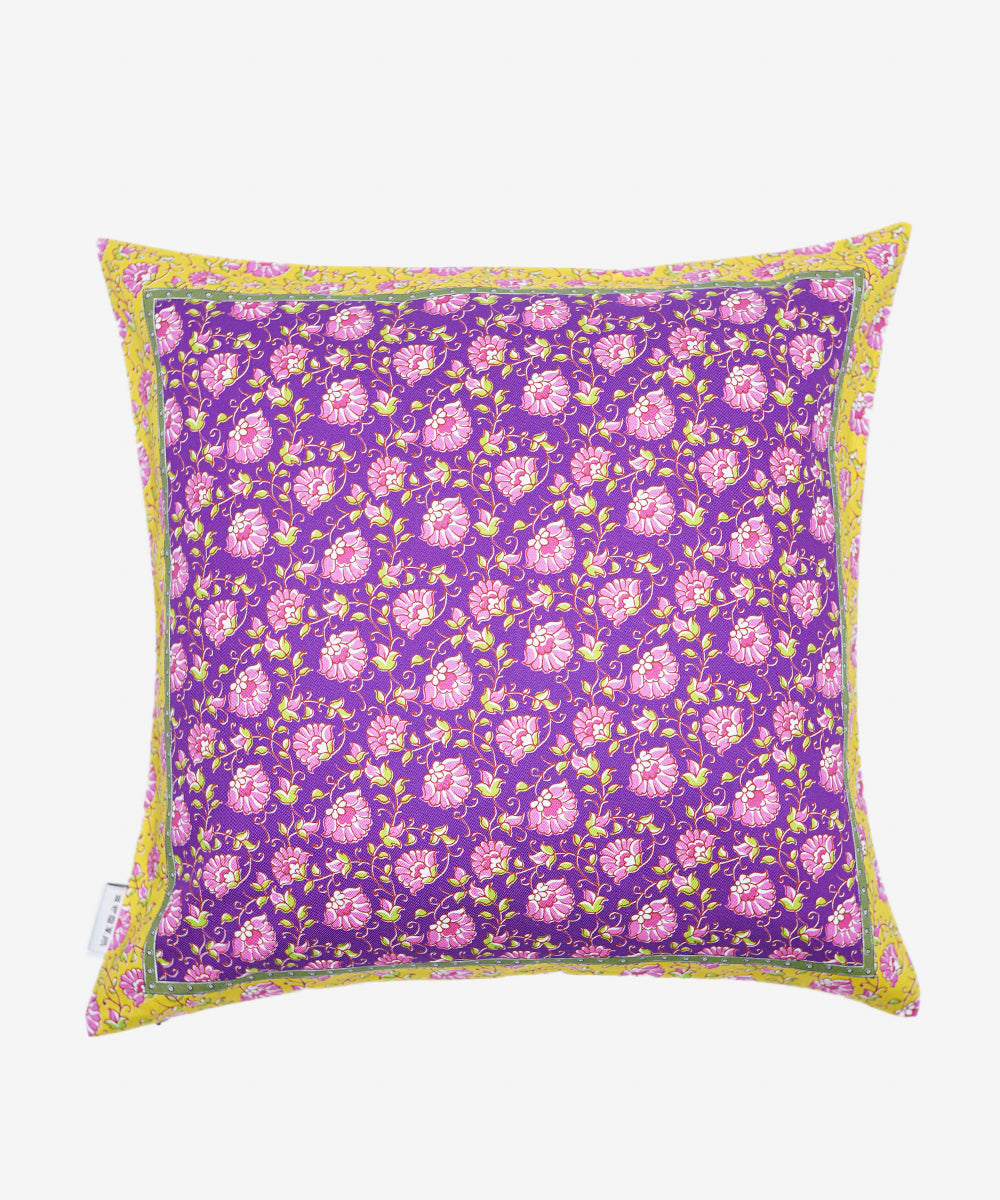 100% Cotton Purple Cushion Cover