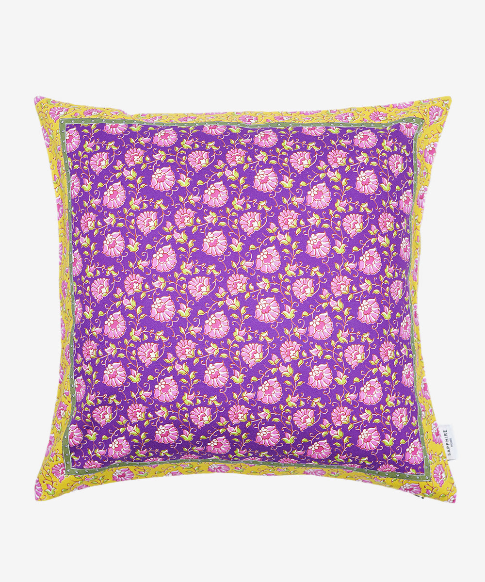 100% Cotton Purple Cushion Cover