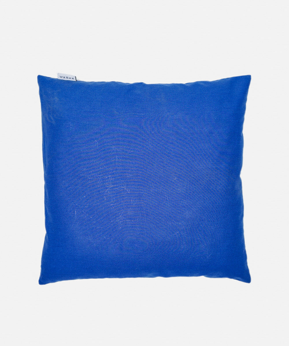 100% Cotton Embroidered Blue Cushion Cover