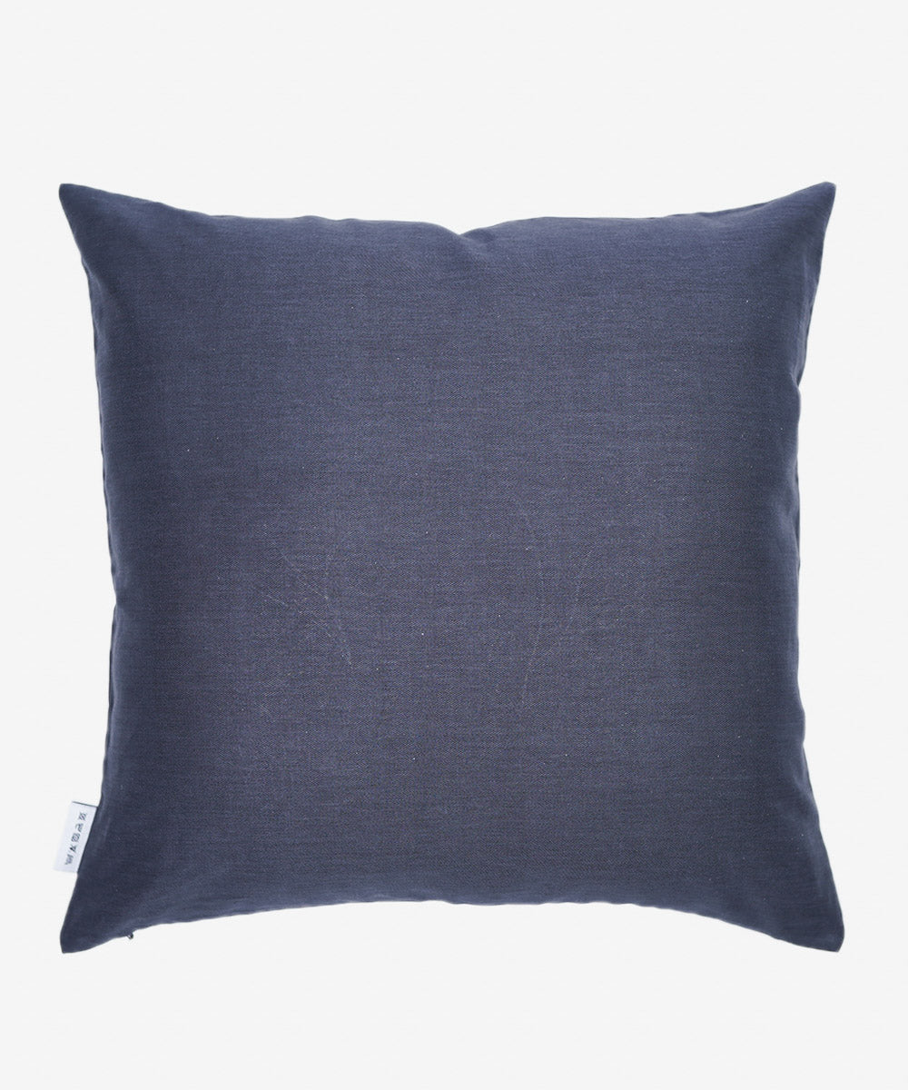 Grey Twill/100% Cotton Embroidered Cushion Cover