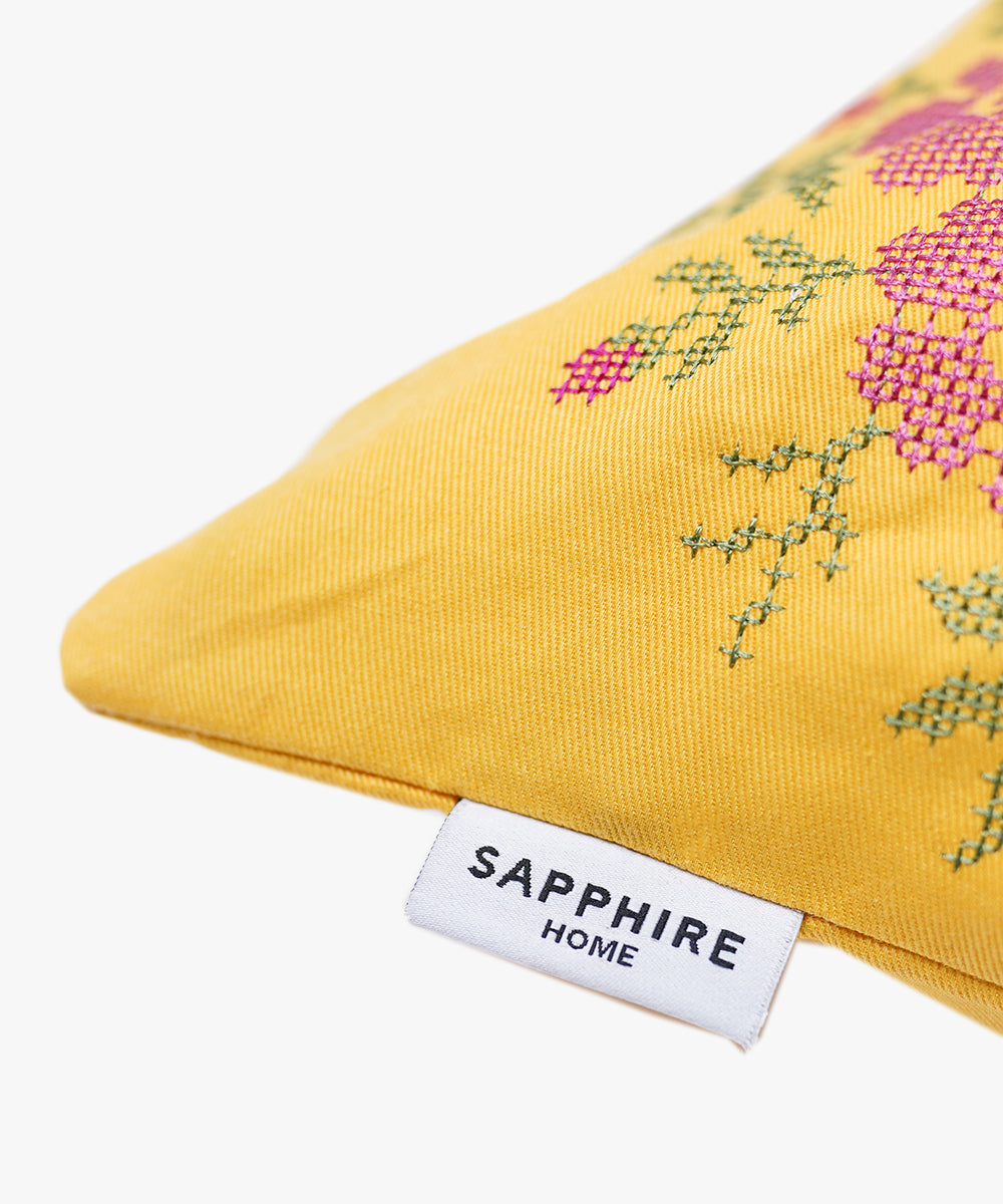 100% Cotton Yellow Cushion Cover