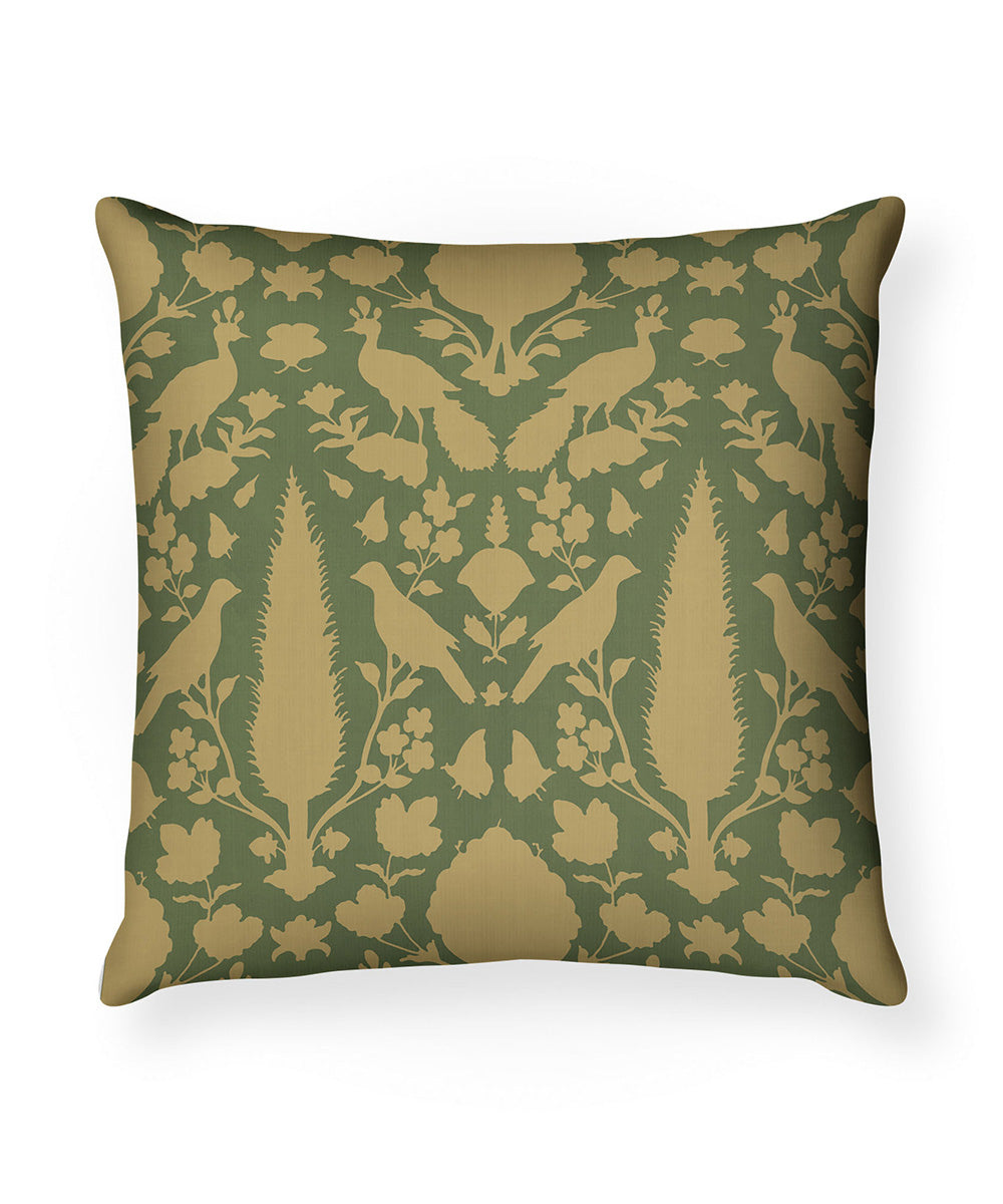 100% Cotton Foil Printed Green Cushion Cover