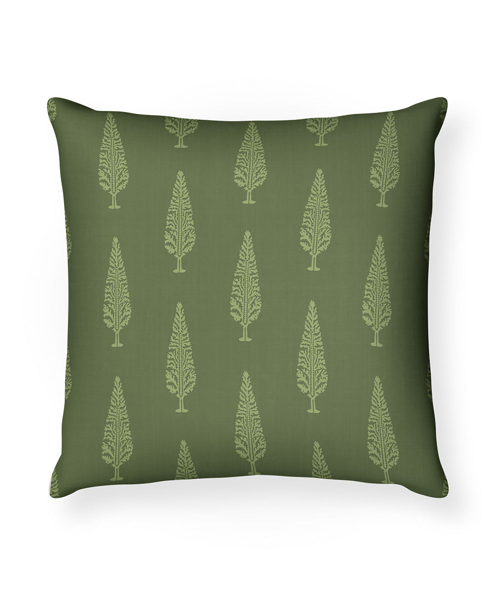 100% Cotton Foil Printed Green Cushion Cover