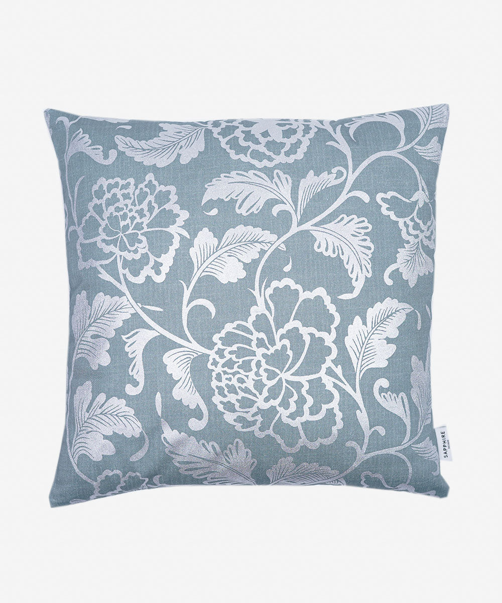 Grey Twill/100% Cotton Digital & Foil Printed Cushion Cover