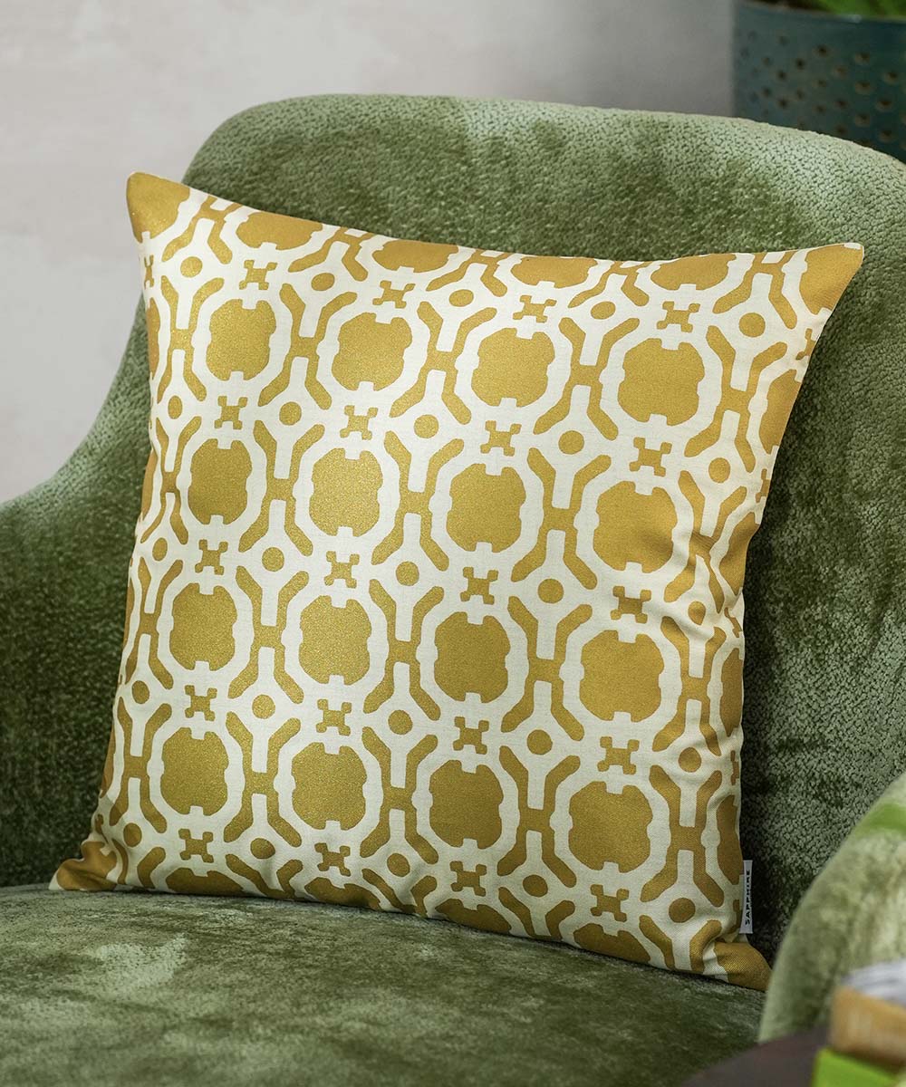 100% Cotton Yellow Cushion Cover