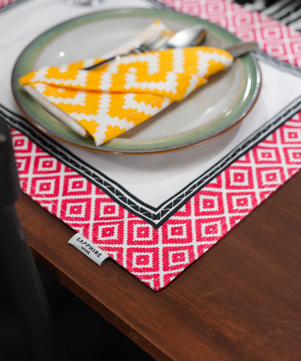 Half Panama Digital Printed Yellow Napkin