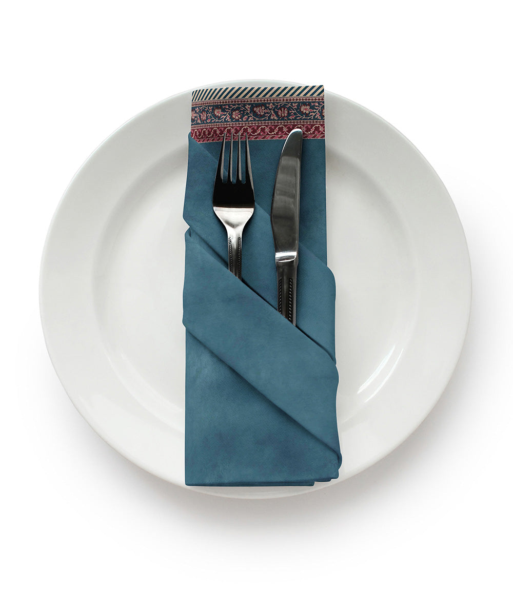 Blue Half Panama Digital Printed Napkin