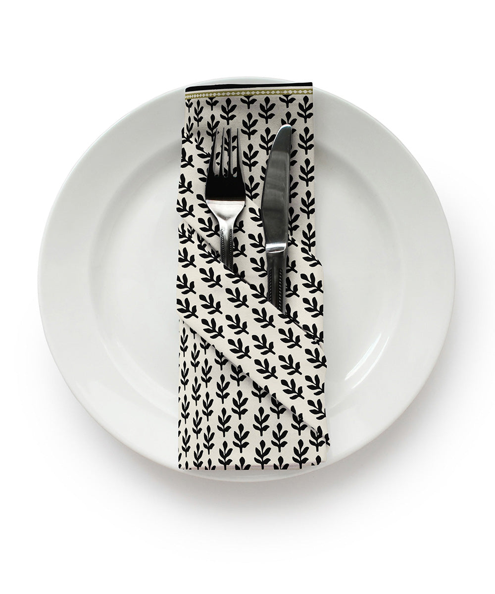 Black Half Panama Digital Printed Napkin