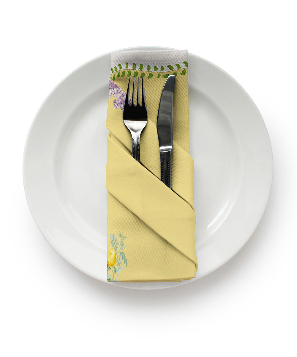 Yellow Half Panama Digital Printed Napkin