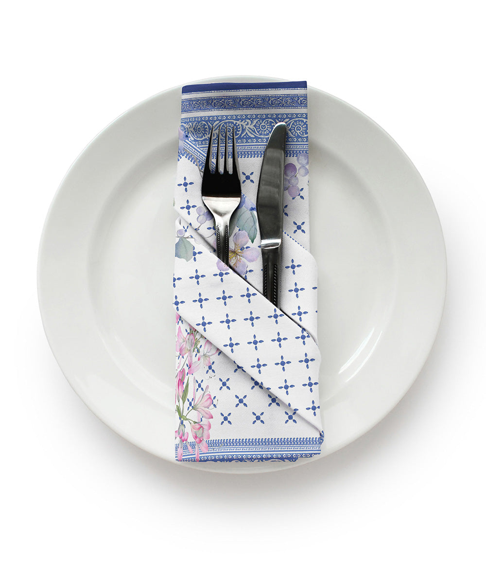 Blue Half Panama Digital Printed Napkin