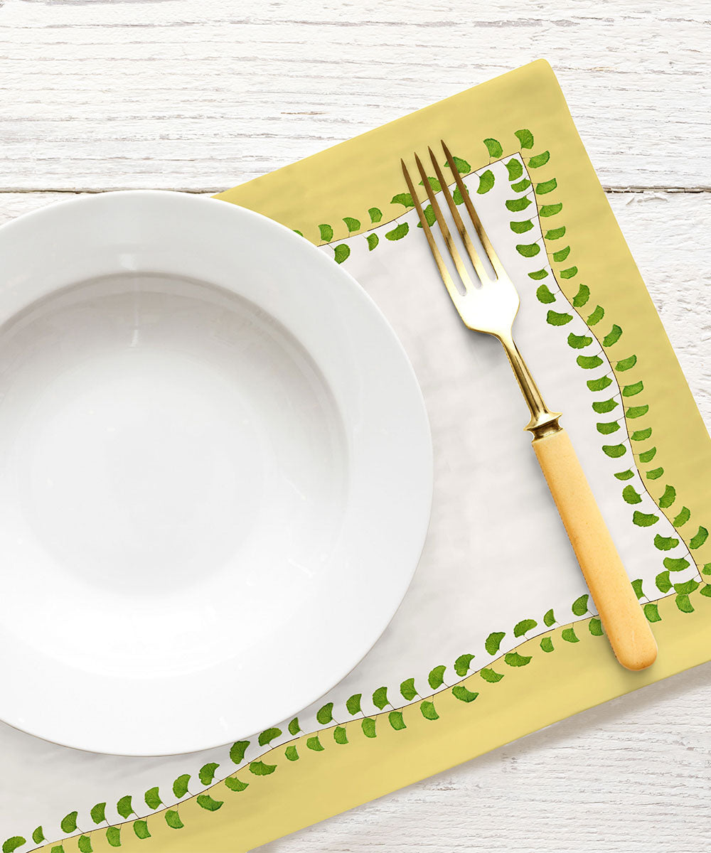 Yellow Half Panama Digital Printed Placemats