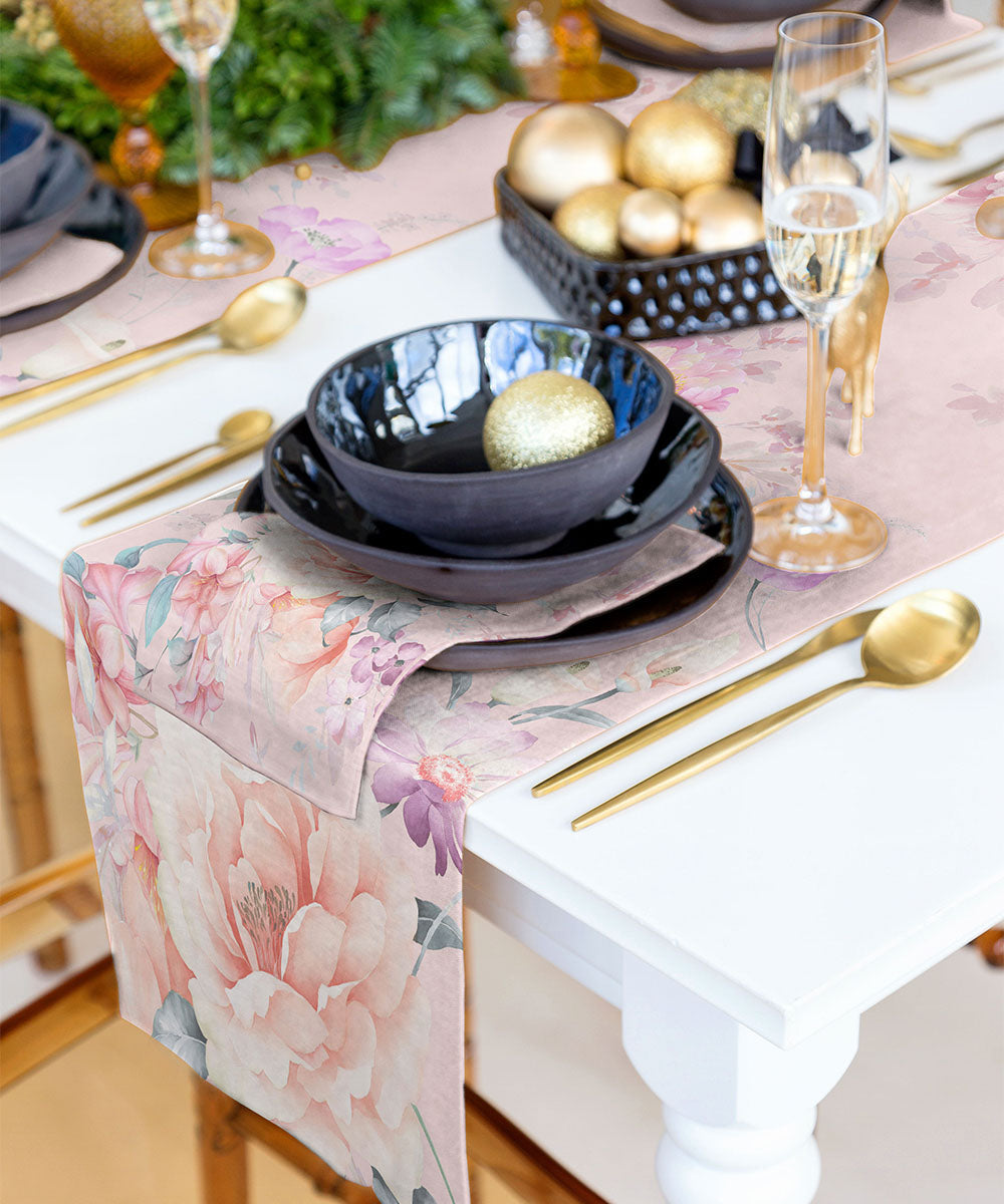 Pink Half Panama Digital Printed Table Runner