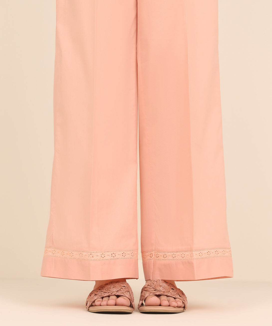 Women's RTW Cambric Pink Solid Culottes