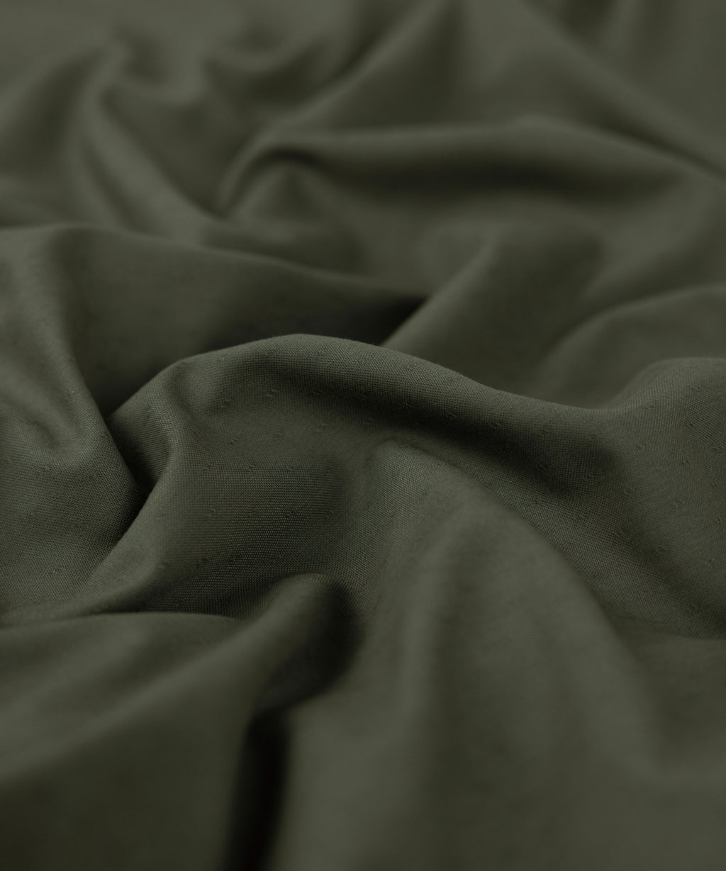 Men Unstitched Blended Olive Full Suit Fabric