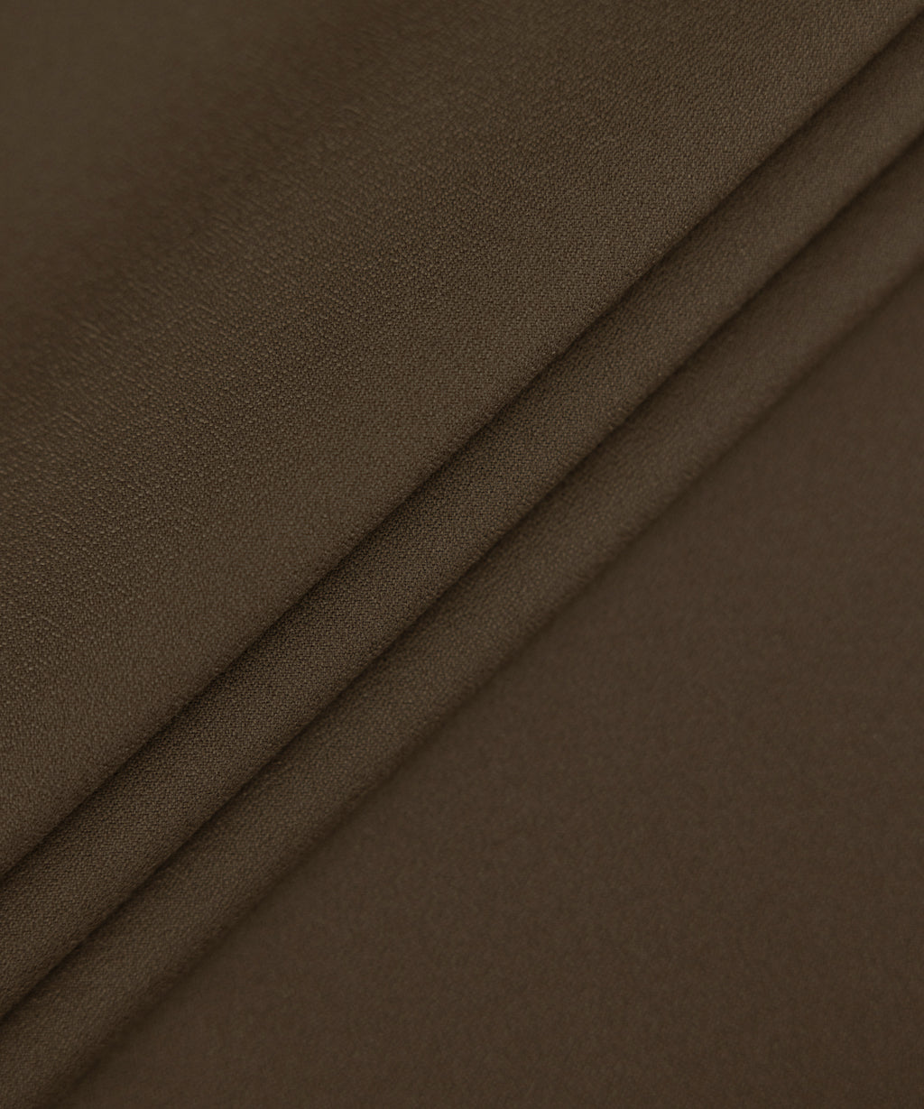 Men Unstitched Blended Brown Full Suit Fabric