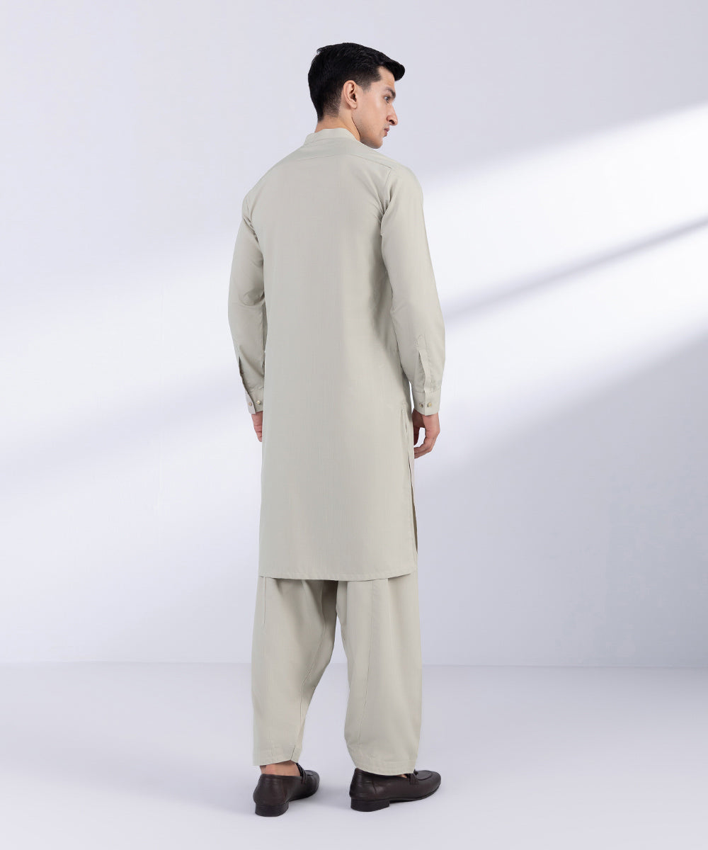 Men's Stitched Beige Premium Wash & Wear Kurta Shalwar