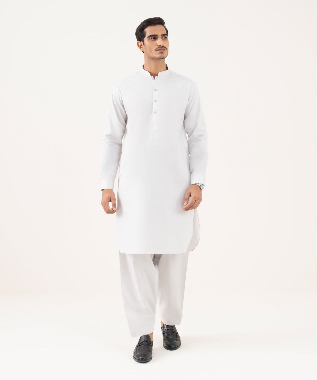 Men's 100% Cotton Plain Grey Kurta Shalwar