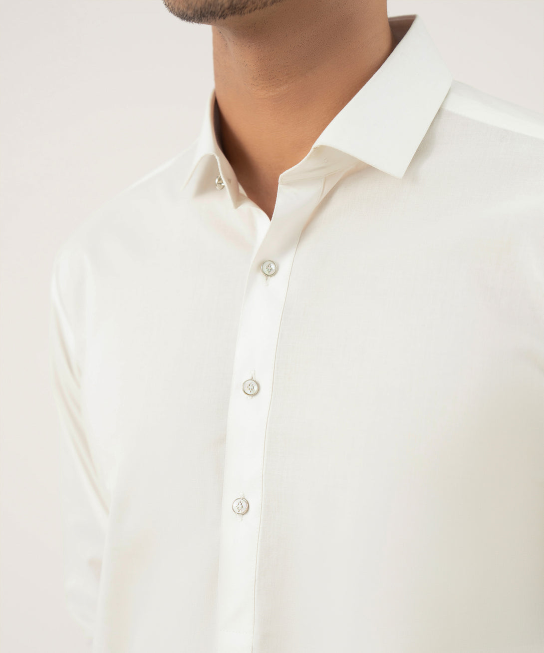 Men's 100% Cotton Embroidered Light Cream Kurta Shalwar