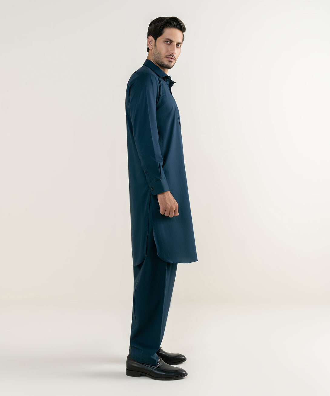 Men's 100% Cotton Plain Blue Kameez Shalwar