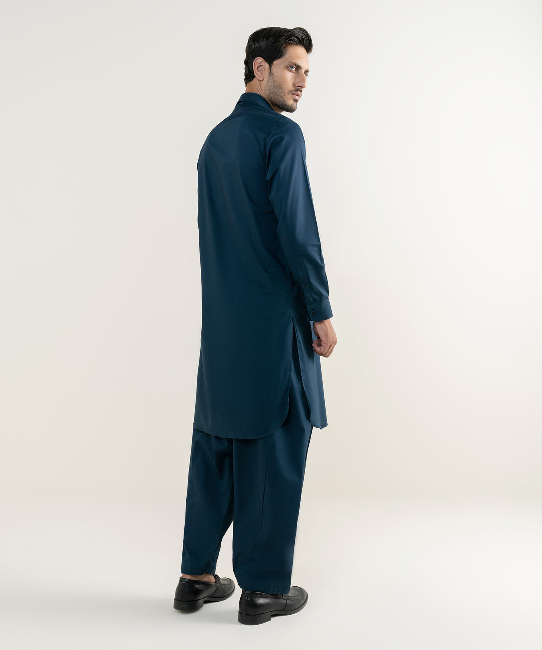 Men's 100% Cotton Plain Blue Kameez Shalwar