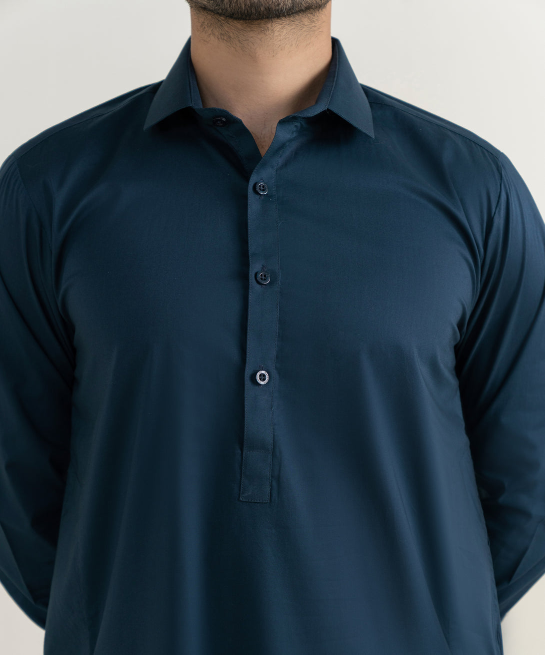 Men's 100% Cotton Plain Blue Kameez Shalwar